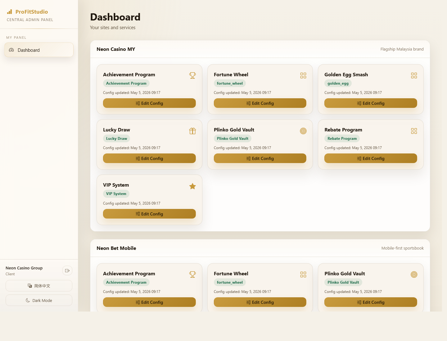 Your sites. Your services. One view.