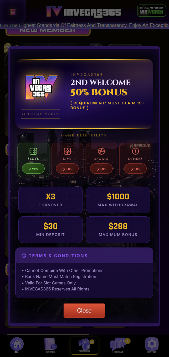 APK promo modal — welcome bonus